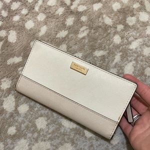 Kate spade wallet light pink/beige and white